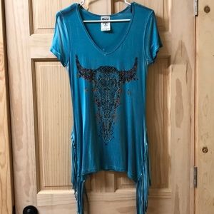 Long Horn Fringe Tee